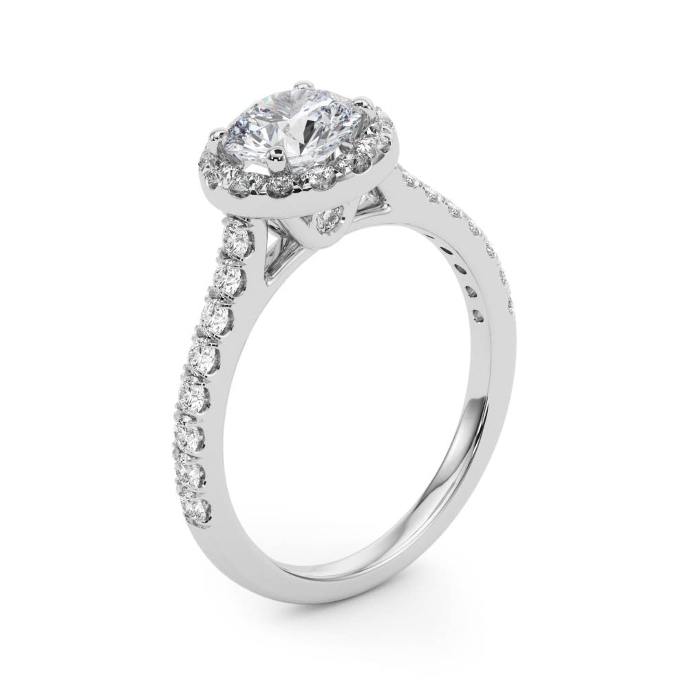 Diamond Halo Engagement Ring RSK50891-E-1/2 (White)
