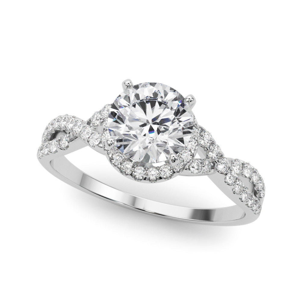 LAB GROWN ONE CARAT ROUND DIAMOND ENGAGEMENT RING LGD 50536 - E-B