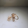 14KT PINK GOLD 2 FOUR LEAF CLOVER LADIES COCKTAIL RING PO1114