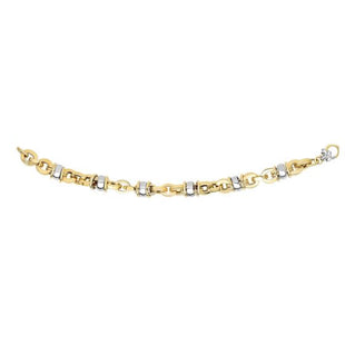14K Gold Rondel Station Heritage Link Bracelet (AUF 1061)