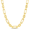 14K Gold Alternating Paperclip Oval Links Chain (C16076)