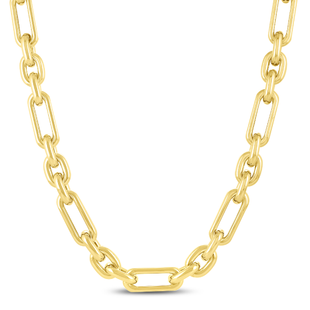 14K Gold Alternating Paperclip Oval Links Chain (C16076)