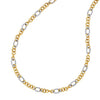 14K Two-tone Gold Alternating Twisted Oval Rope Link Chain (LK181)