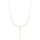 14K Gold Drop Cross Rosary Inspired Necklace (N2533)