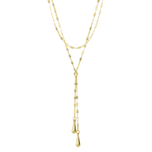 14K Gold Double Tear Drop Multi-Strand Necklace (N 3085)