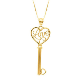 14K Gold Love Key Necklace (PD101)