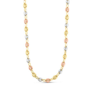 14K Tri-color Gold Puffed Mariner Link Chain (RC1050)