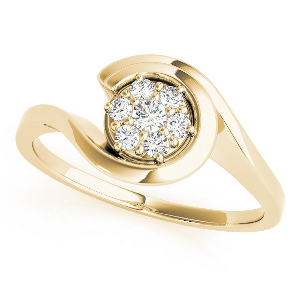 Diamond Cluster Engagement Ring RSK84831 (Yellow)