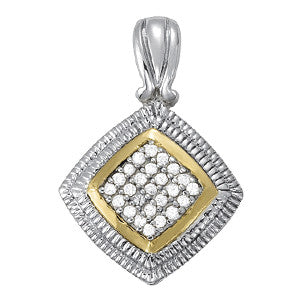 Diamond Cluster Two Tone Pendant RSK32117