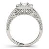 Diamond Emerald Halo Engagement Ring RSK84511-6X4 1/2 (White)